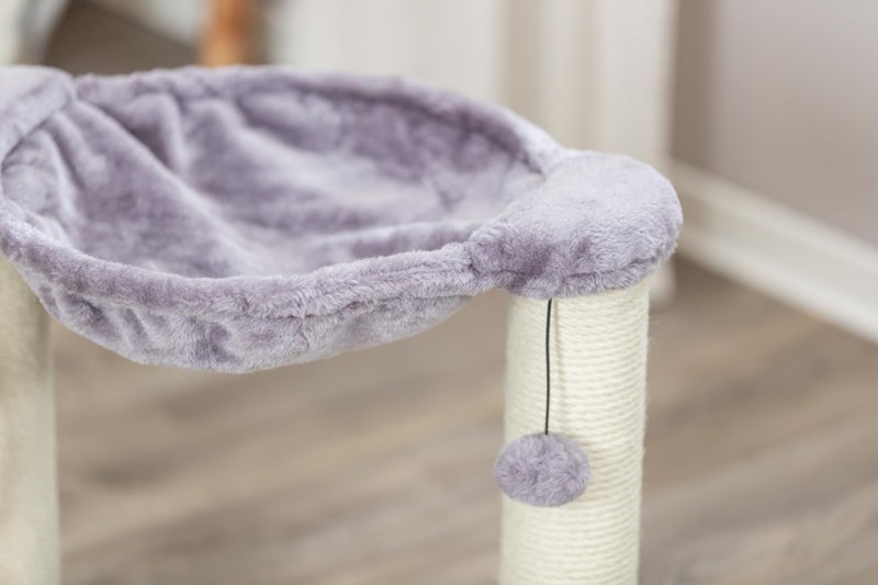 Trixie Baza Scratching Post â€“ Cat Tower with Sisal Rope, Cozy Hammock & Dangling Toy â€“ Durable Climber for Indoor Cats â€“ Gray, 15.7 x 15.7 x 19.7 in - Image 4